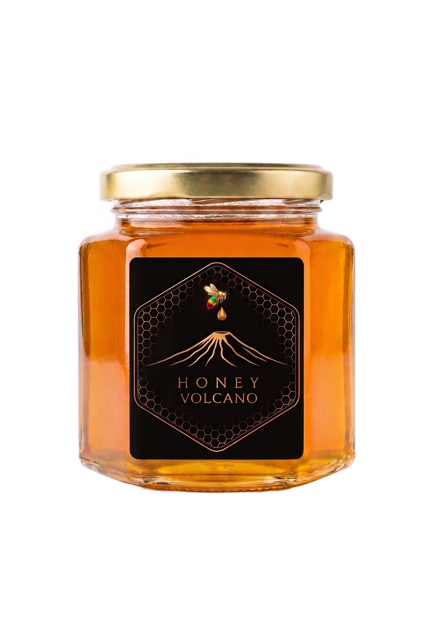 Honey Volcano raw forest honey jar