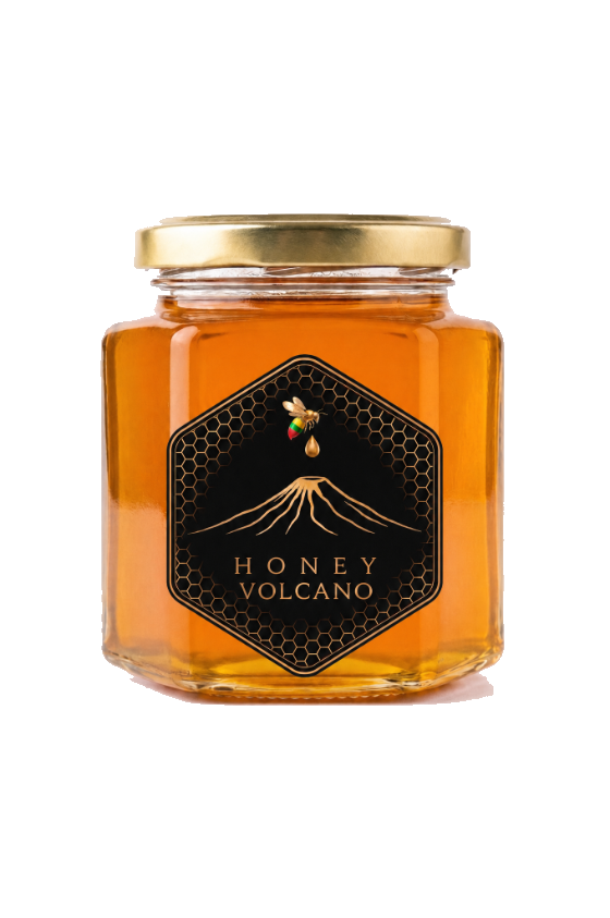 Honey Volcano raw honey jar